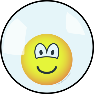 Emoticon in een plastic bubble