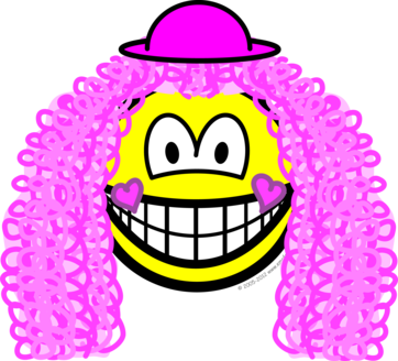 Roze haar clown smile